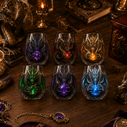🐉✨ 3D Mythic Dragon Glass Art Cup | Luxury Raised Fantasy Glassware for Whiskey, Home Bar Décor & Legendary Gifts 🎁