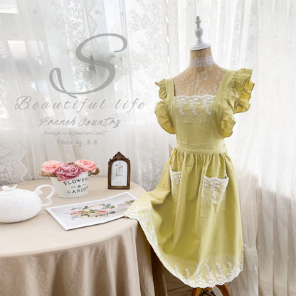 The Provencal: Lace-Trimmed Artisanal Apron