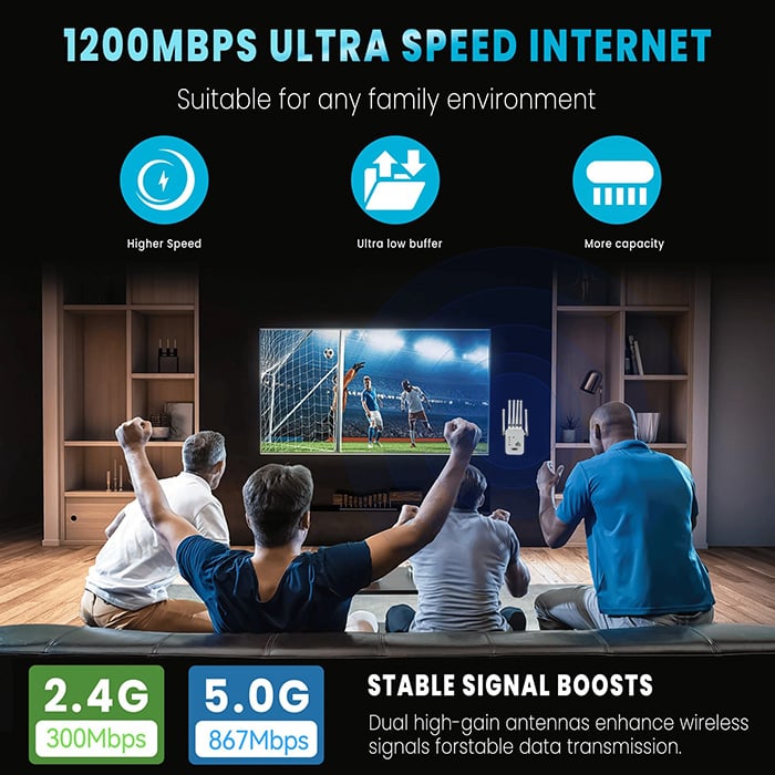 The Velocity Prime: 1200Mbps Ultra-Speed WiFi Repeater