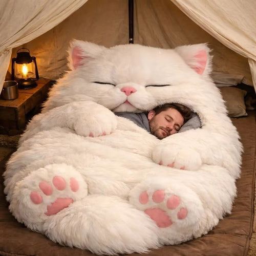 ⏰🐱 Fluffy cat sleeping bagy💤
