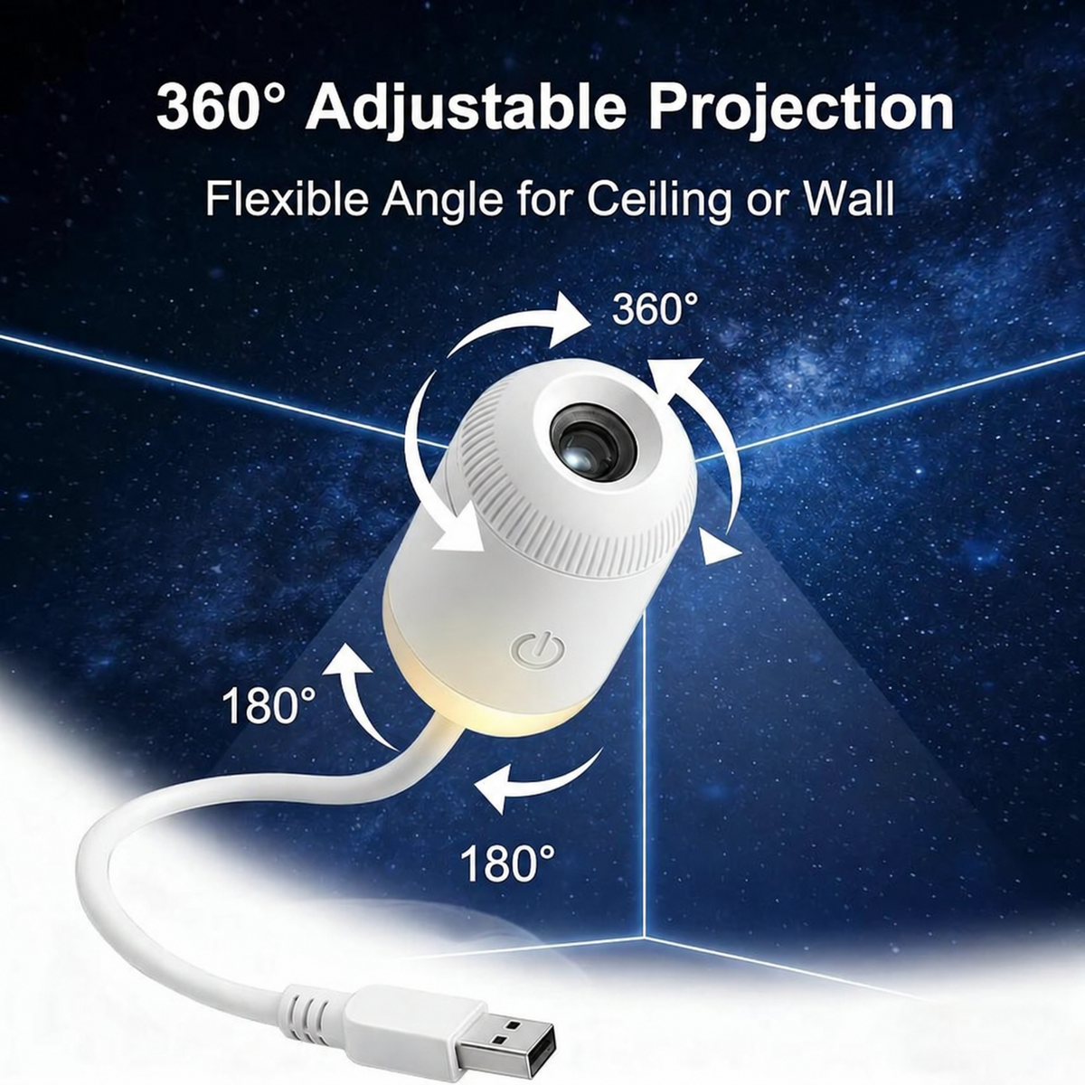 💡🌃2-in-1 Galaxy Star Projector USB Night Light for Indoor Decor