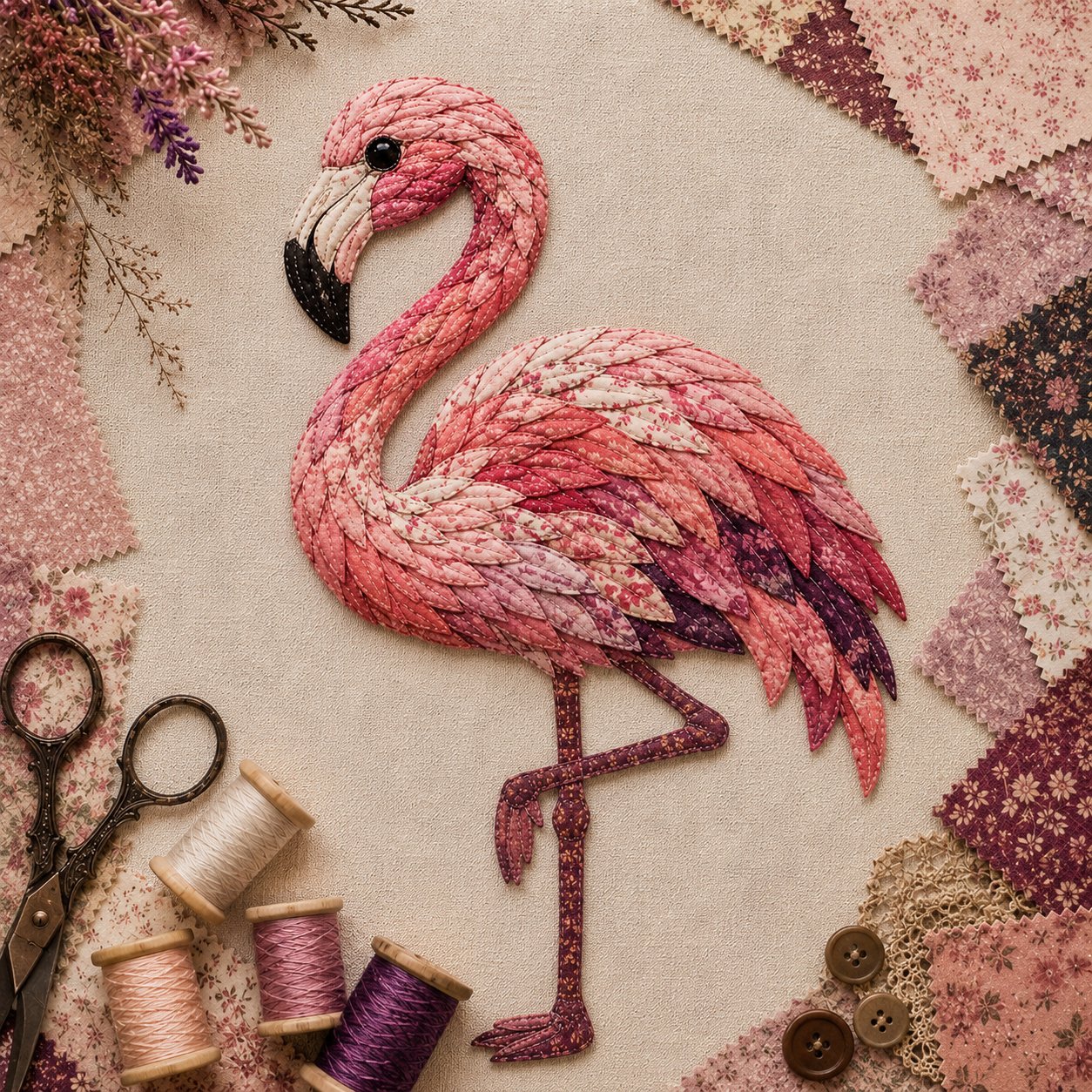 🧵 Beginner Friendly ✨ 3D Patchwork Bird DIY Craft Kit – Create a Layered Fabric Bird Worth Displaying