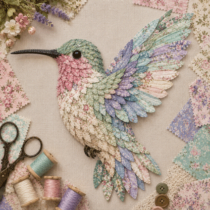 🧵 Beginner Friendly ✨ 3D Patchwork Bird DIY Craft Kit – Create a Layered Fabric Bird Worth Displaying