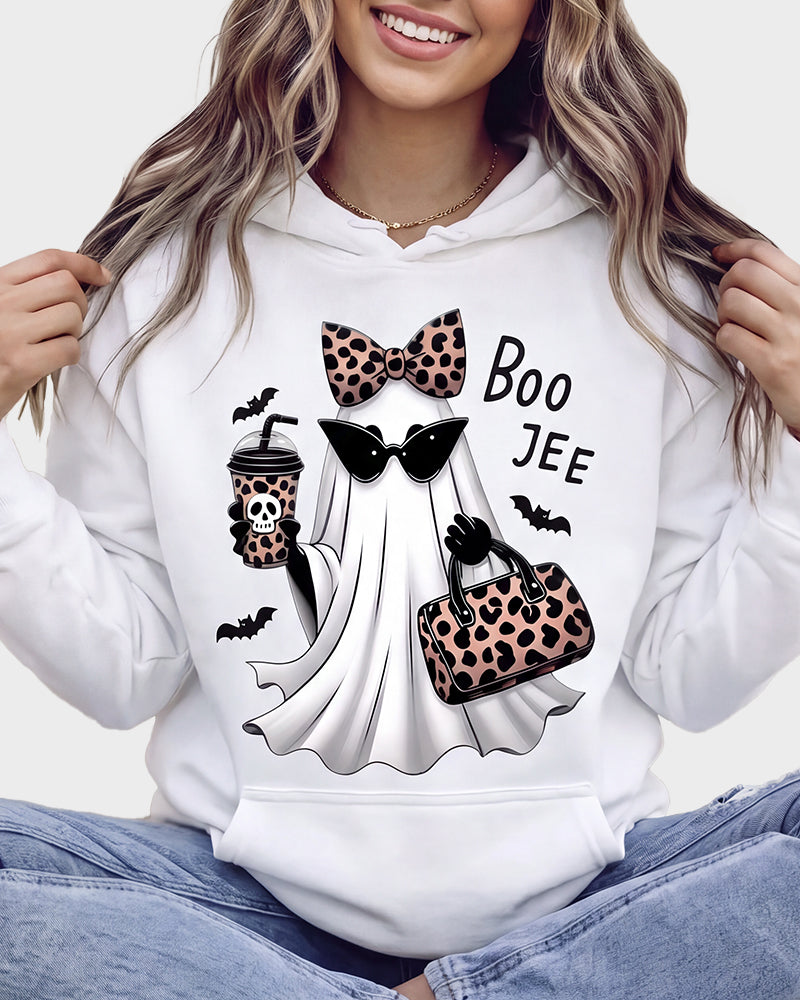 Boo-Jee Leopard Ghost Graphic T-Shirt