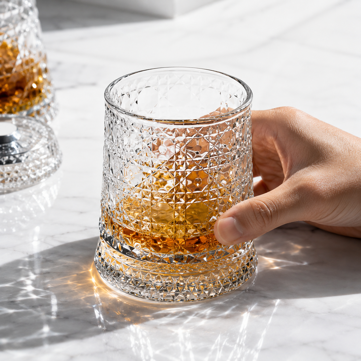 Rotating Whiskey Glass