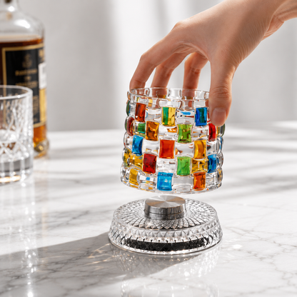 Rotating Whiskey Glass