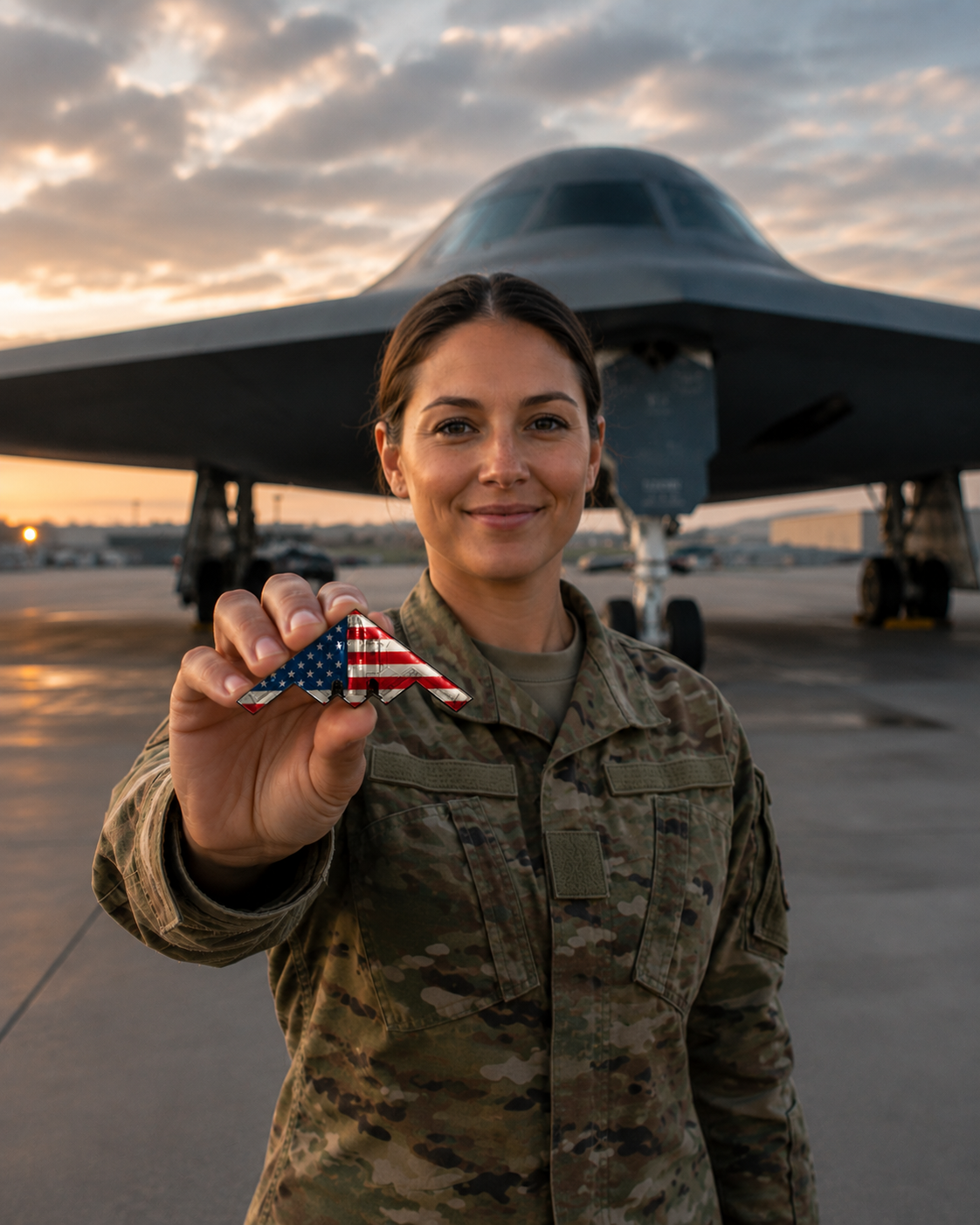 Spirit of ’76 B-2 Stealth Bomber Challenge badge – 250th Anniversary Patriotic Collectible