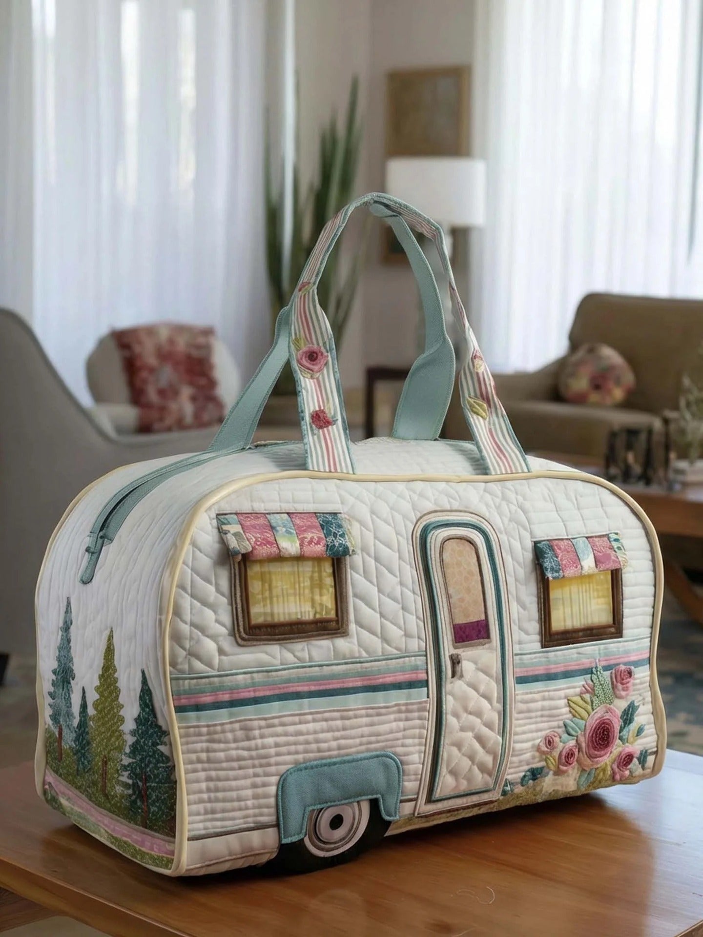 Hippie Van Quilted Duffle Bag