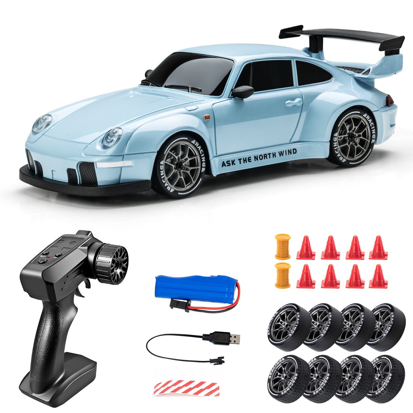 1:24 Scale 4WD Remote Control Car For 3-15,RC Drift Car with LED