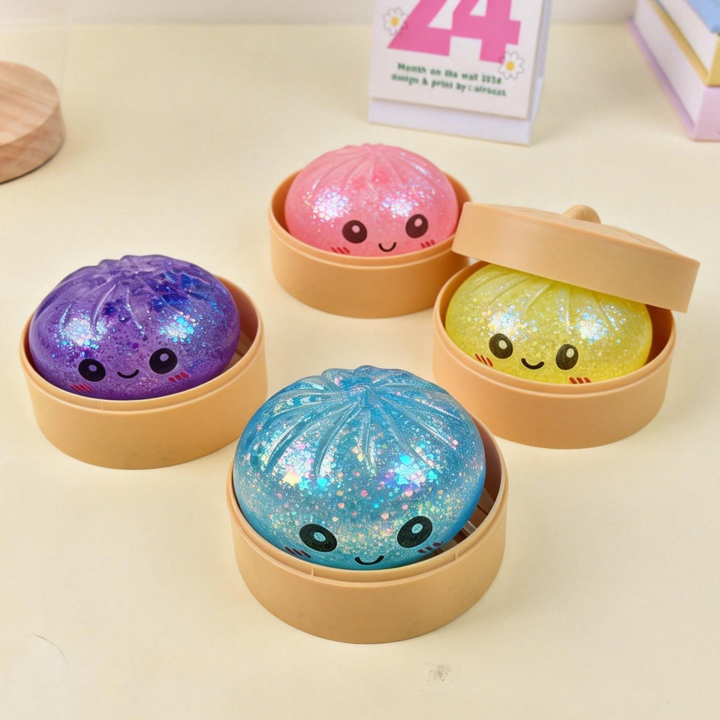 Ultra-Rare Rainbow Smiling Dumpling Squishy