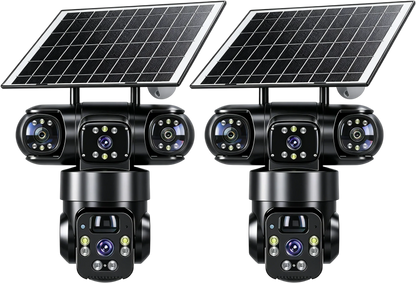 ⏳⏰6K 9MP Outdoor Wi-Fi Security Camera |  3 Lenses, 360° PTZ | IP66 Waterproof, Color Night Vision, Two-Way Audio, Motion Tracking