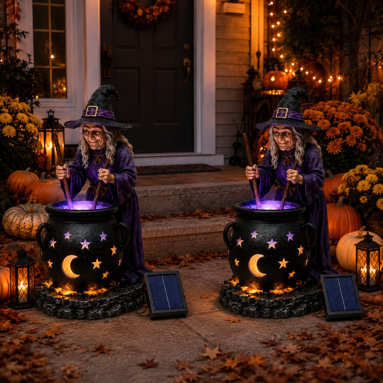 🪄Halloween Witch Glowing Cauldron Solar Light