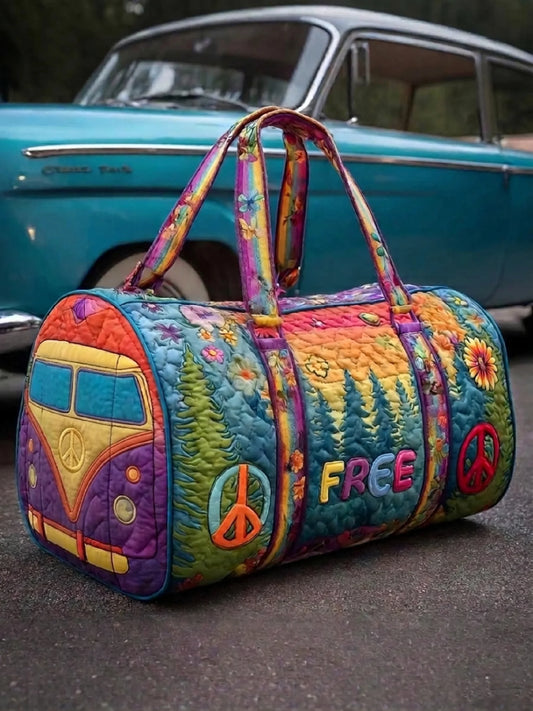 Hippie Vibe Quilted Duffle Bag