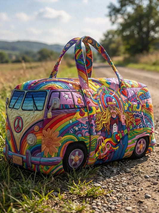Hippie Music Quilted Duffle Bag