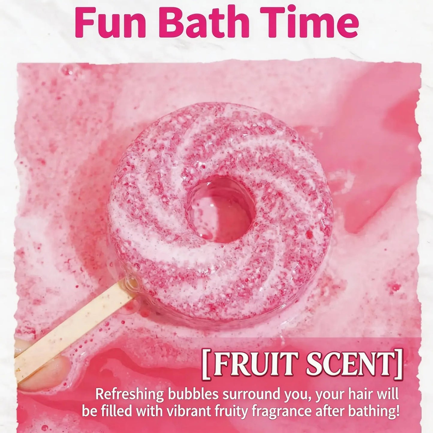 🧠🧩Perfect Gift for Kids🎁Cute Lollipop Bath Bomb – Colorful Bubble Bath Ball for Fun Bath Time