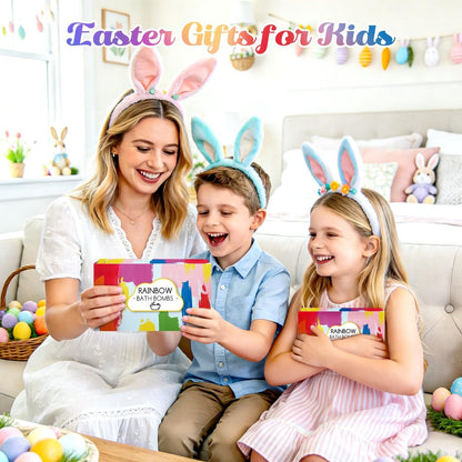 4-Pack Rainbow Cloud Bath Bombs Gift Set for Kids