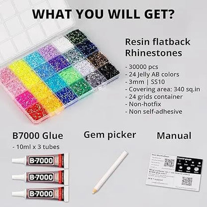 🔥Resin Jelly Rhinestones for Crafting Multicolor 3mm Flatback Gems💎