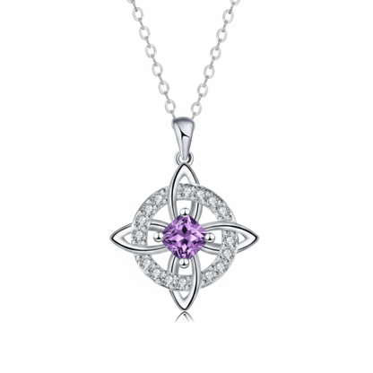 Mystical Birthstone Witches Knot Necklace – Natural Crystal🔮💞Protect Your Loved Ones