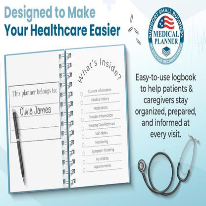 🔥 🩺❤️Doctor-Approved Medical Visit Logbook: Your Essential Medical Planner (📘Vegan Leather)