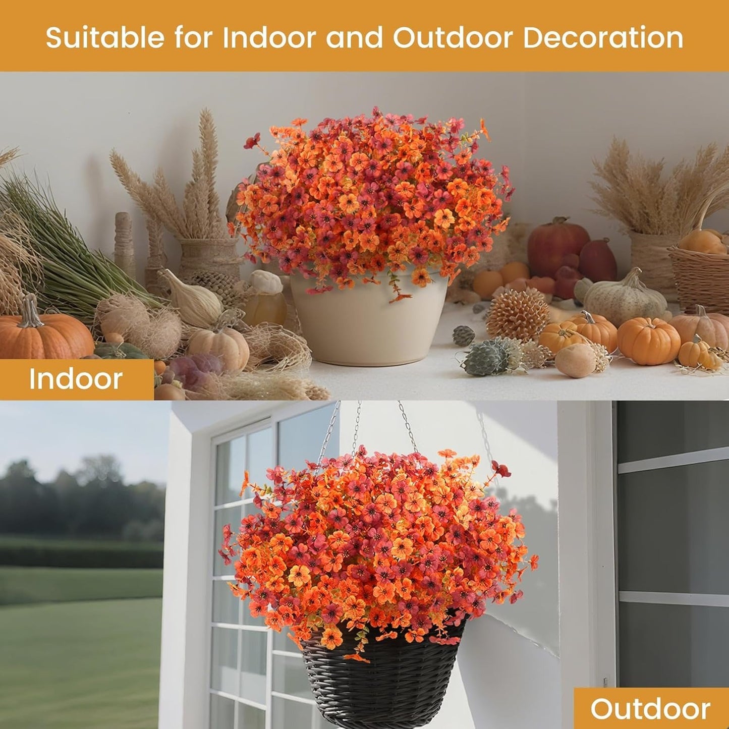 UV resistant artificial outdoor flowers
