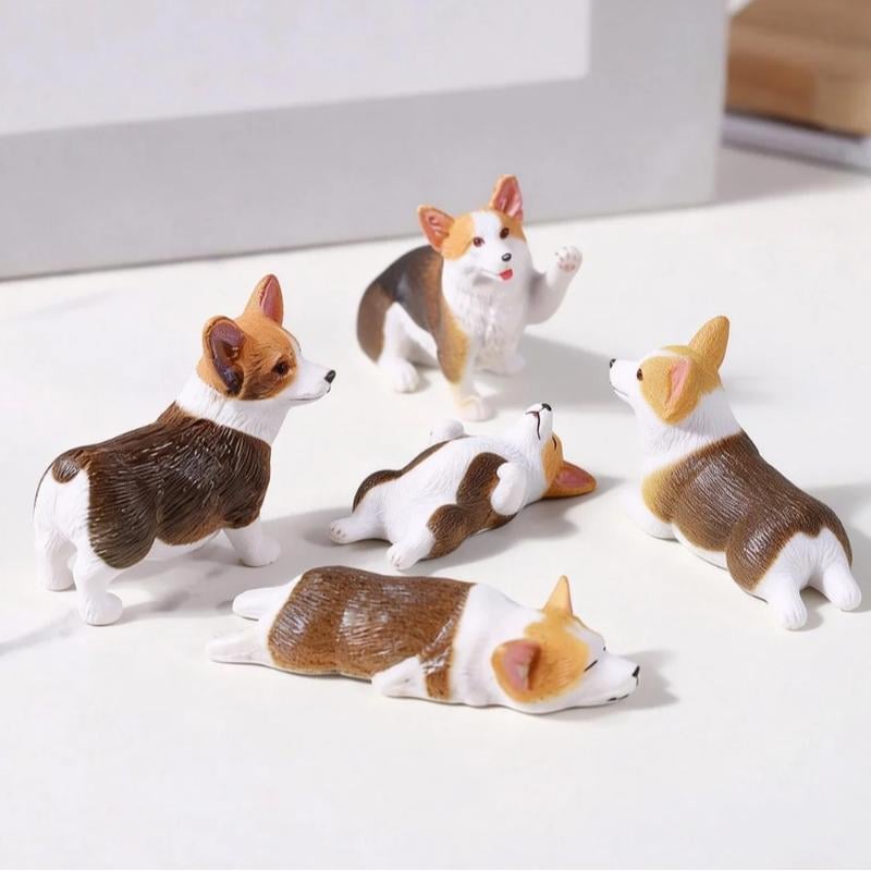 ⏰🔥 Hand-Painted Mini Cat Desk Figurines 😺 Set of 5 Cute Cartoon Kitty Companions