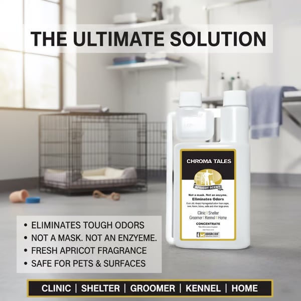 Kennel Odor Eliminator 🍑  Concentrate – Non-Enzymatic, Apricot & Fresh Scents for Tough Pet Odors