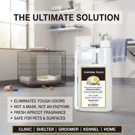 Kennel Odor Eliminator 🍑  Concentrate – Non-Enzymatic, Apricot & Fresh Scents for Tough Pet Odors