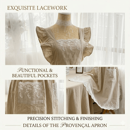 The Provencal: Lace-Trimmed Artisanal Apron
