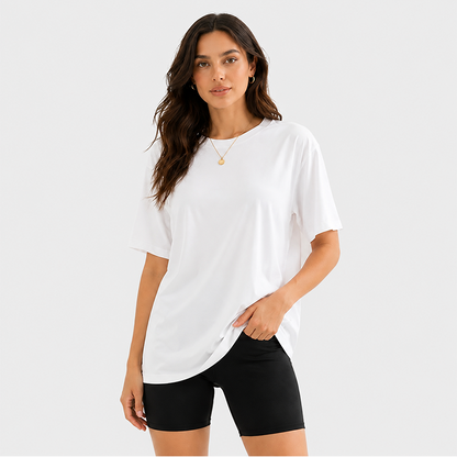 Women's Short Sleeve T Shirt Solid Color Round Neck Casual Tee