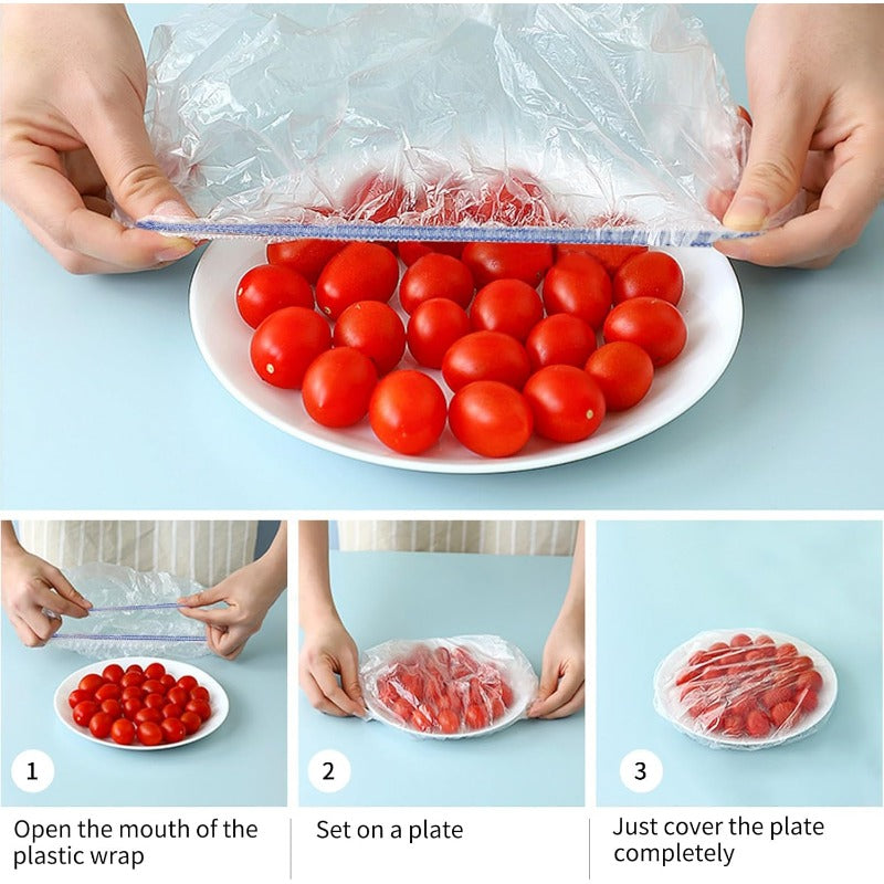 Tryiho Fresh Keeping Bags – Elastic Plastic Bowl Covers