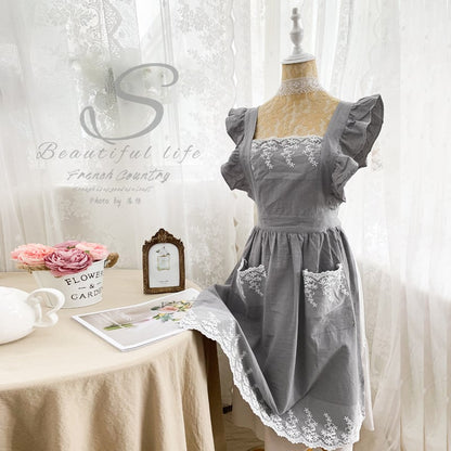 The Provencal: Lace-Trimmed Artisanal Apron