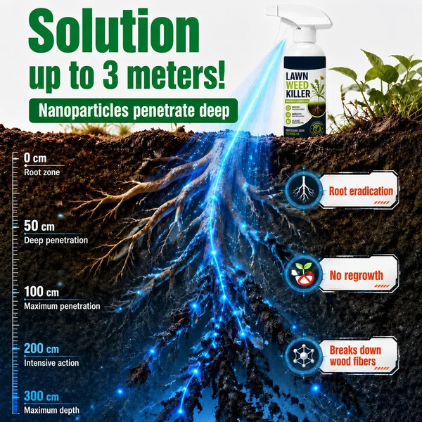 Targeting stubborn outdoor weeds with spray treatment