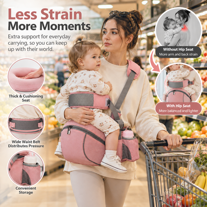 👶 Give Your Arms a Break | Ergonomic Baby Hip Seat Carrier with Storage