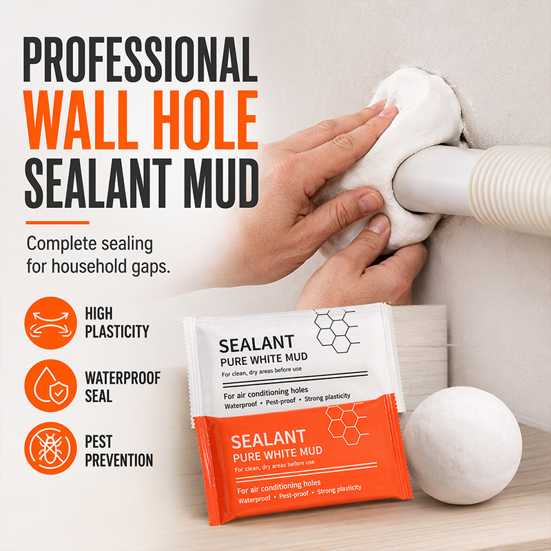 🧱 Waterproof Wall Hole Sealing Clay for Air Conditioner Pipes — 10-Pack Moldable Sealant Putty for Pipe Gaps & Wall Holes