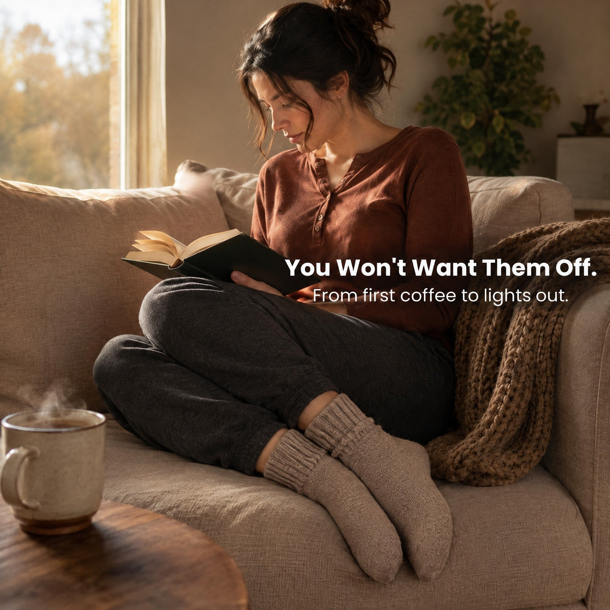 Cozy Ribbed Fleece Lined Crew Socks