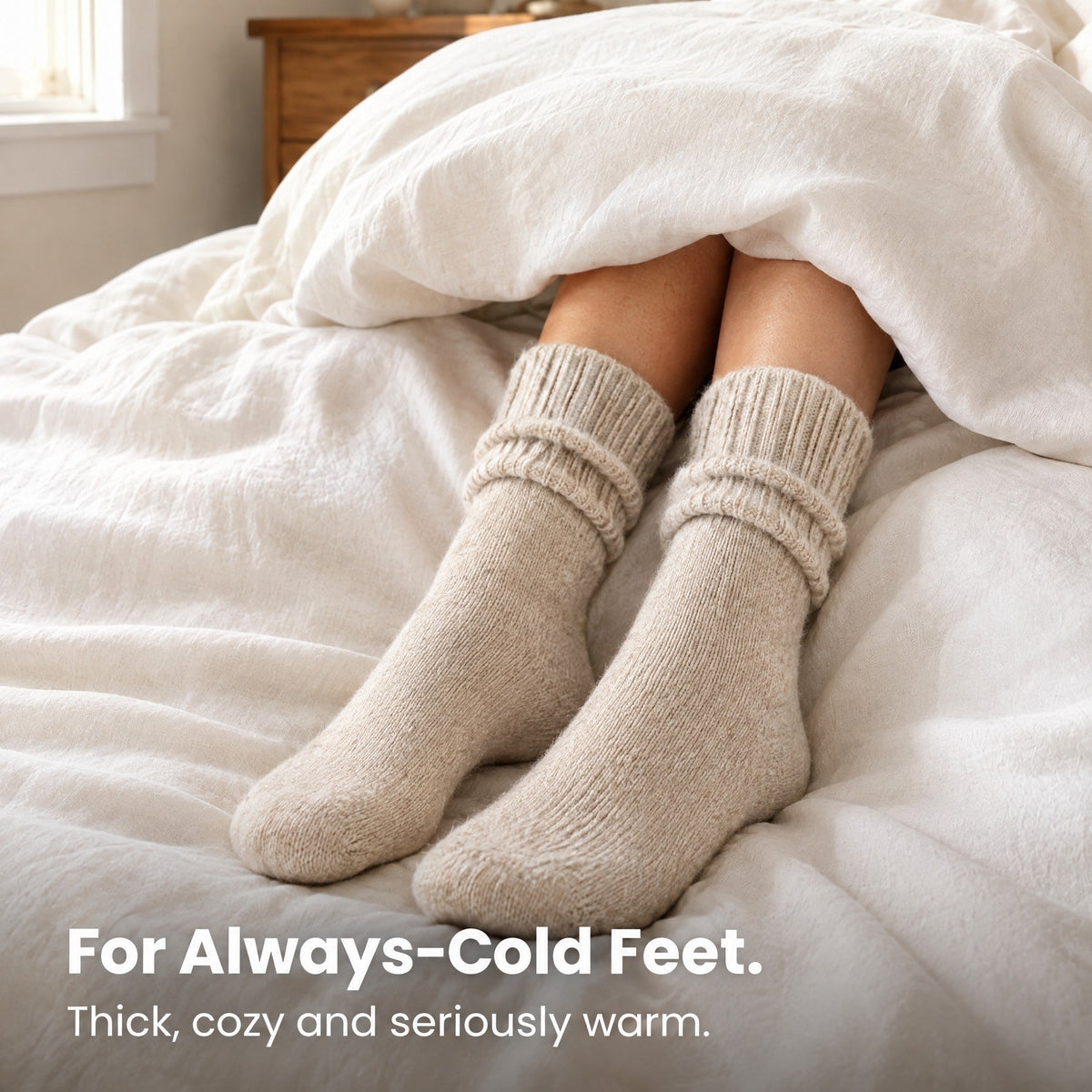 Cozy Ribbed Fleece Lined Crew Socks