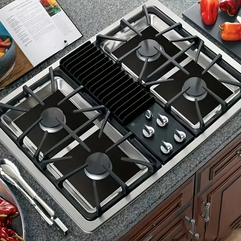 🔥4-Piece Reusable Non-Stick Gas Stove Burner Covers – Heat-Resistant & Washable