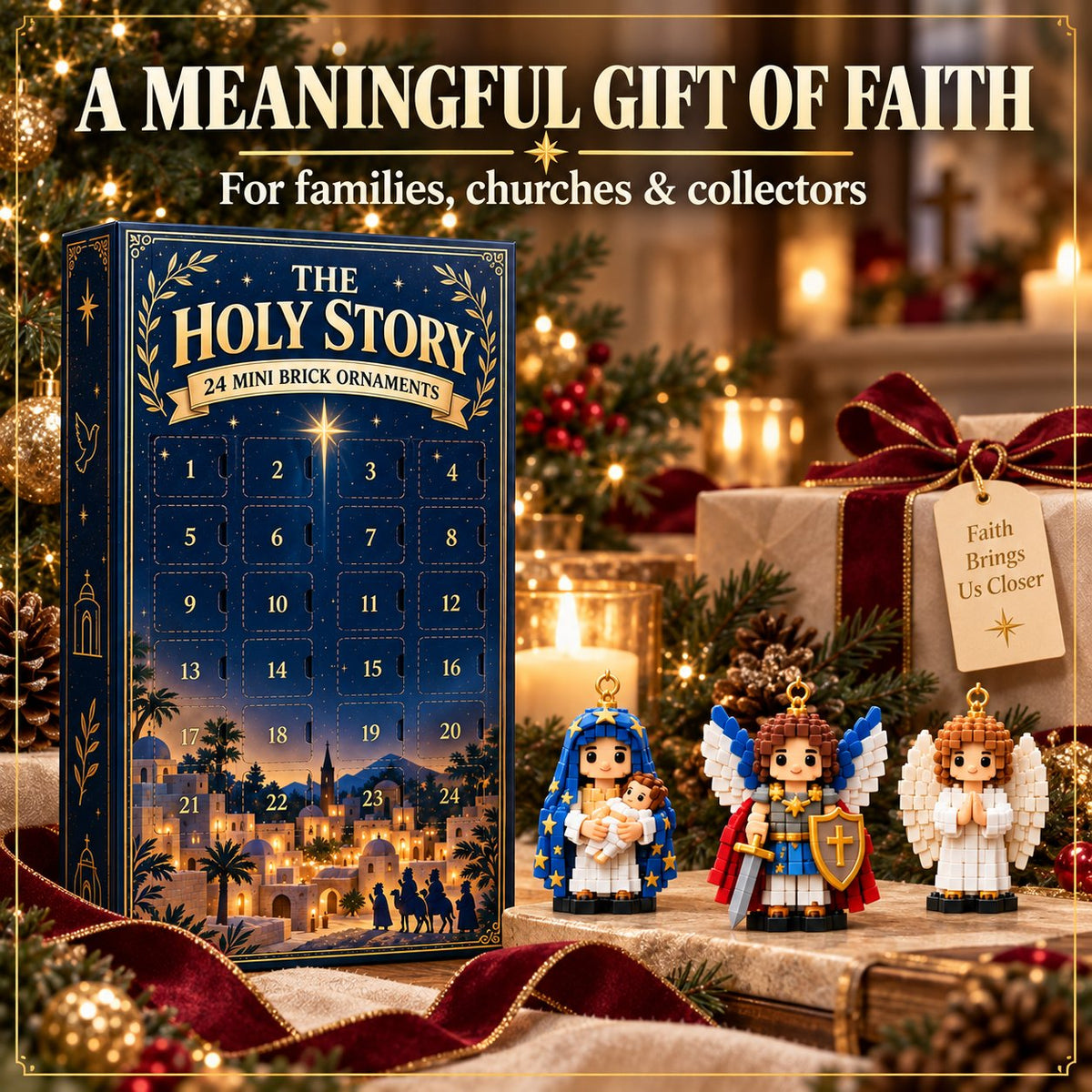 🔥LAST DAY 50% OFF - ✨The Holy Story 24-Day Mini Brick Ornament Advent Calendar