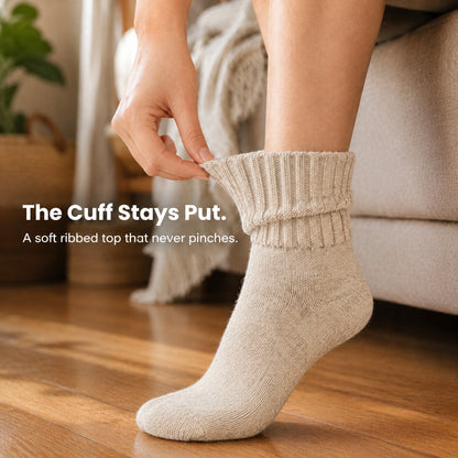 Cozy Ribbed Fleece Lined Crew Socks