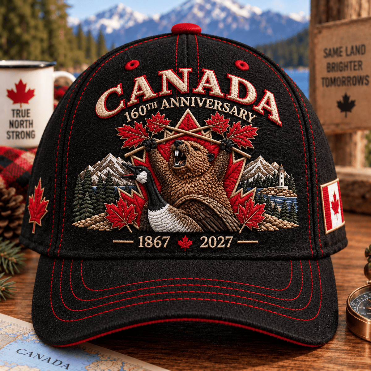 🍁 Canada 160th Anniversary 1867–2027 – Premium Embroidered Heritage Cap (100% Cotton)
