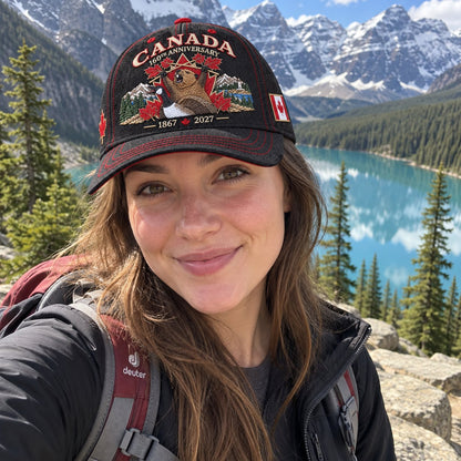 🍁 Canada 160th Anniversary 1867–2027 – Premium Embroidered Heritage Cap (100% Cotton)