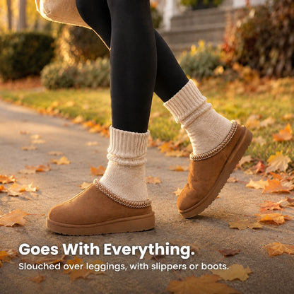 Cozy Ribbed Fleece Lined Crew Socks