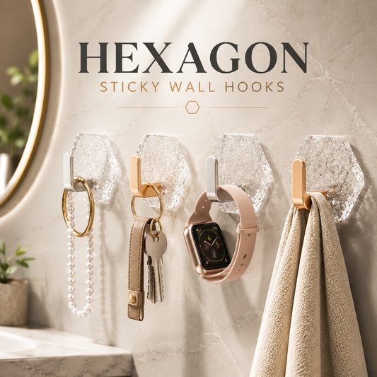 Water Ripple Hexagonal Adhesive Hook (Pack of 5)