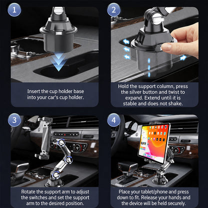 🚗 From Hire Car to Family SUV – Foldable Tablet Stand Fits Most Cup Holders