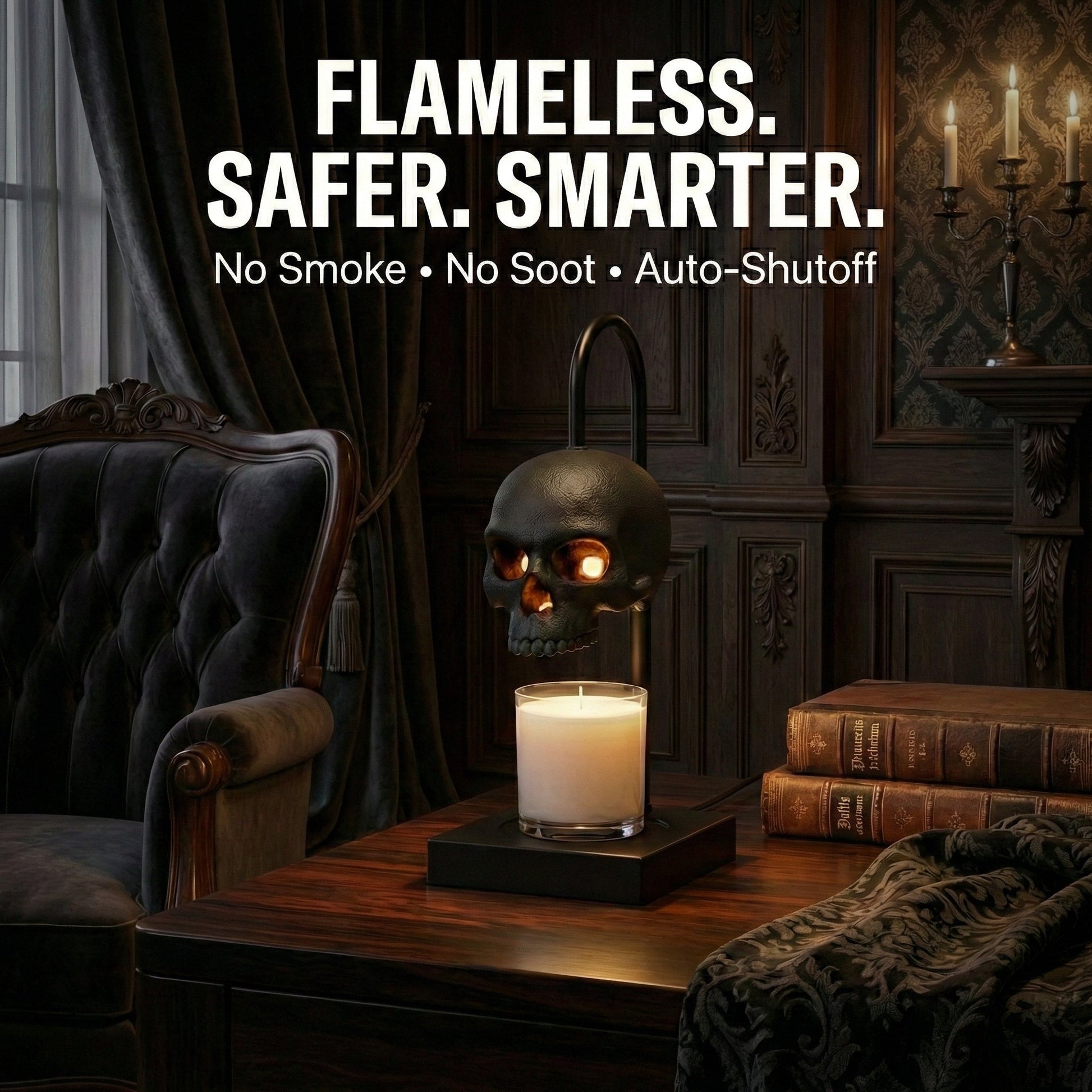 Gothic Skull Candle Warmer Lamp