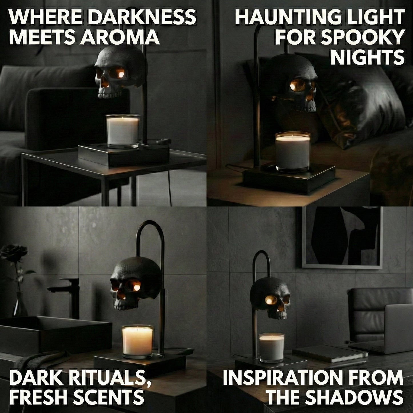 Gothic Skull Candle Warmer Lamp