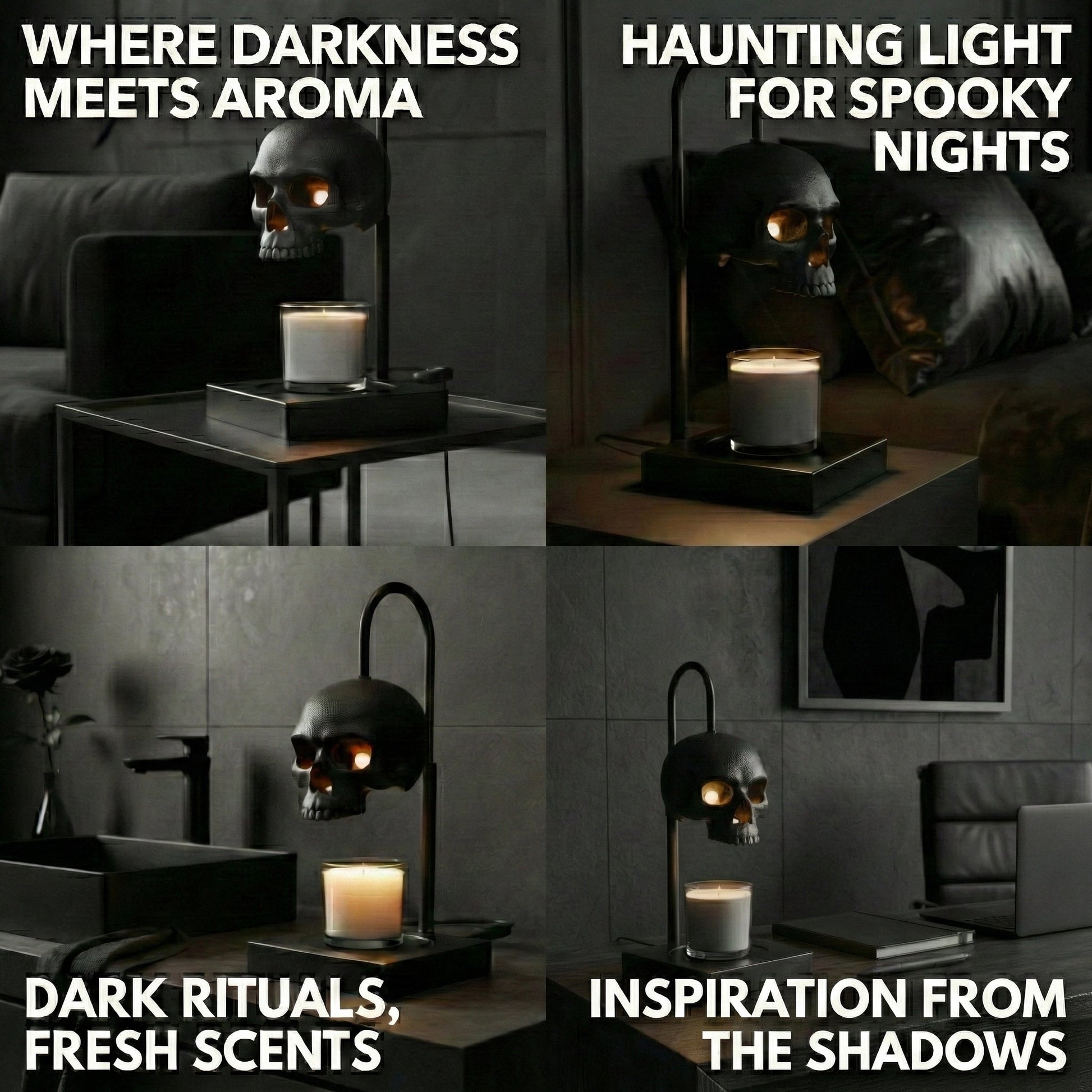 Gothic Skull Candle Warmer Lamp
