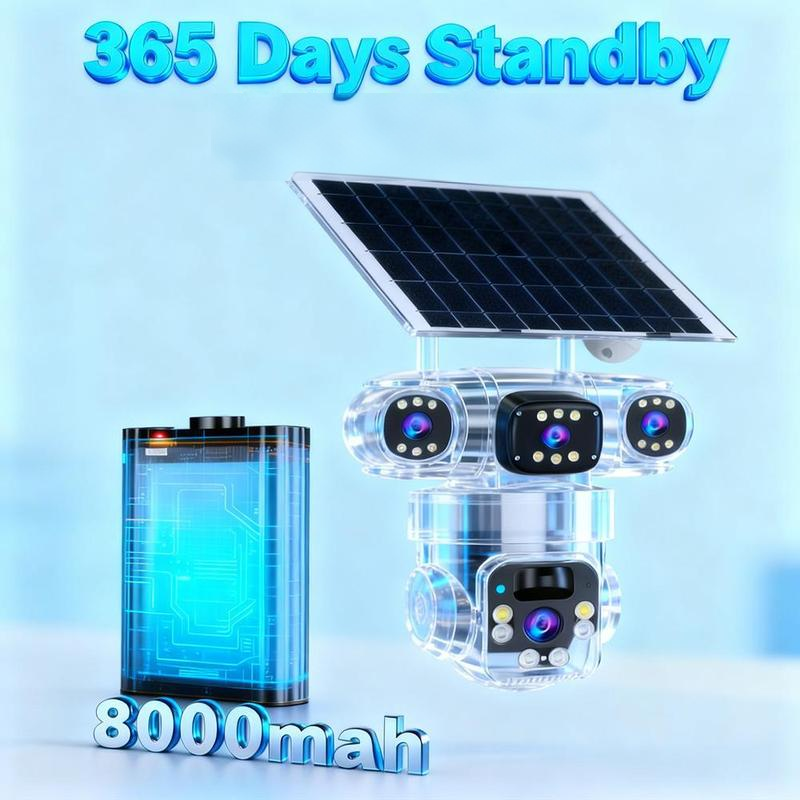 ⏳⏰6K 9MP Outdoor Wi-Fi Security Camera |  3 Lenses, 360° PTZ | IP66 Waterproof, Color Night Vision, Two-Way Audio, Motion Tracking