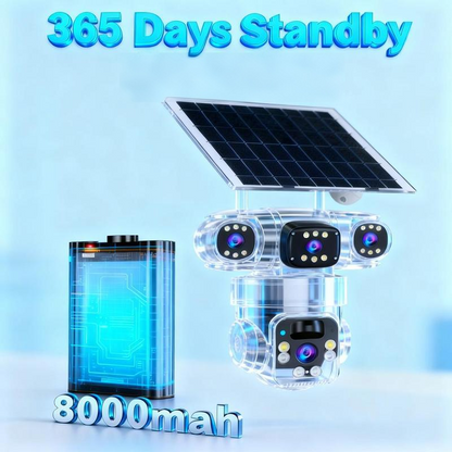 ⏳⏰6K 9MP Outdoor Wi-Fi Security Camera |  3 Lenses, 360° PTZ | IP66 Waterproof, Color Night Vision, Two-Way Audio, Motion Tracking