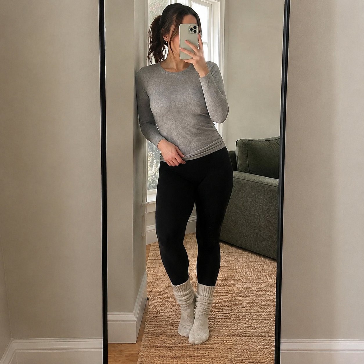 Socks styled with leggings